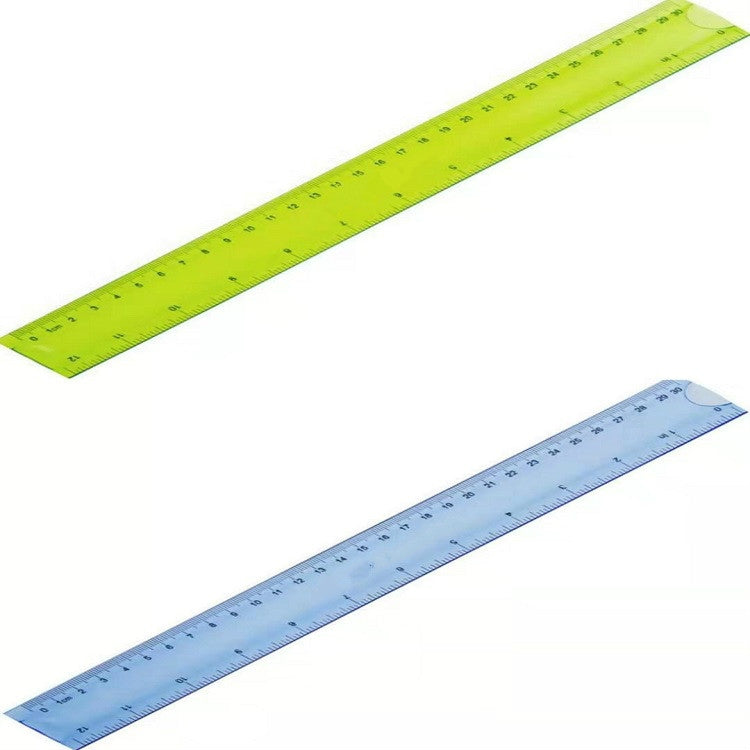 Soft Ruler Student Flexible Ruler Tape Measure Straight Ruler Office School Supplies, Length:30cm(Blue / Green Random Delivery)