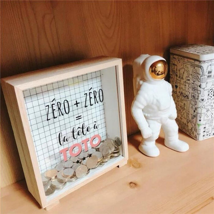 Creative Wooden Art Fresh Piggy Bank Bedroom Desktop Decoration Ornaments Sundries Storage Box, Style:Wooden Storage Box - A