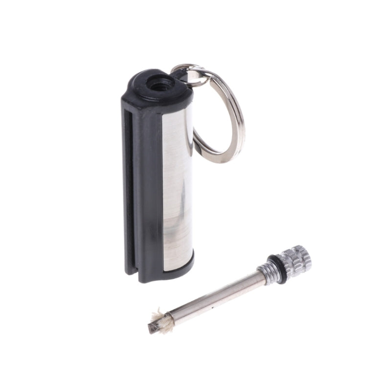 Stainless Steel Key Ring Fashion Permanent Striker Lighter Match Silver Metal Key Chain