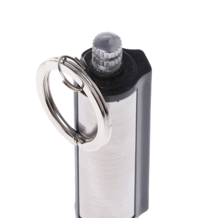 Stainless Steel Key Ring Fashion Permanent Striker Lighter Match Silver Metal Key Chain