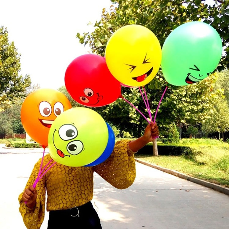 50 PCS Cute Printed Big Eyes Smiley Latex Balloons Birthday Party Decoration