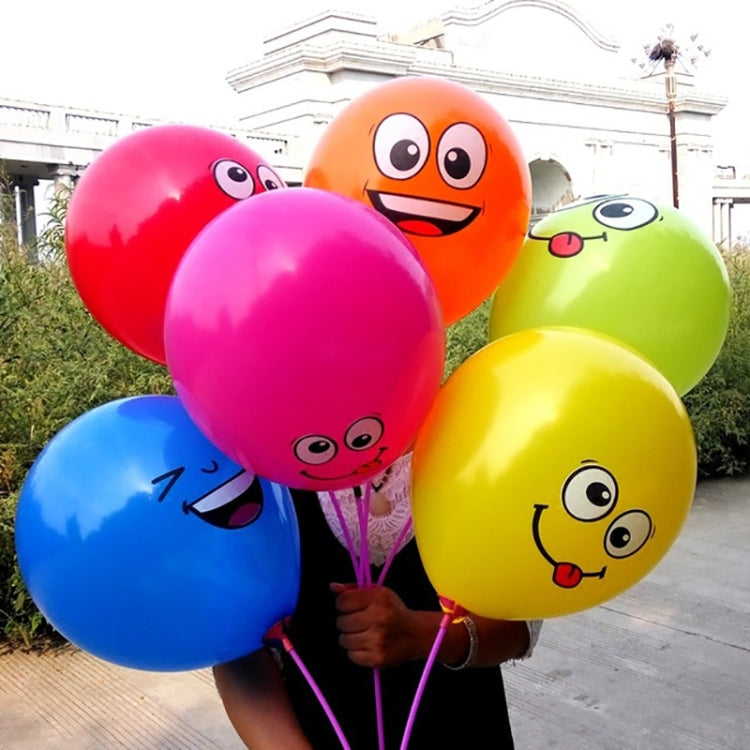 50 PCS Cute Printed Big Eyes Smiley Latex Balloons Birthday Party Decoration