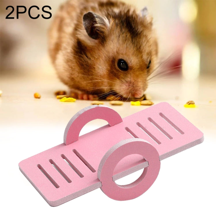 2 PCS Funny Pet Seesaw Toy Exercise Hamster Mouse Play Toys(Pink)