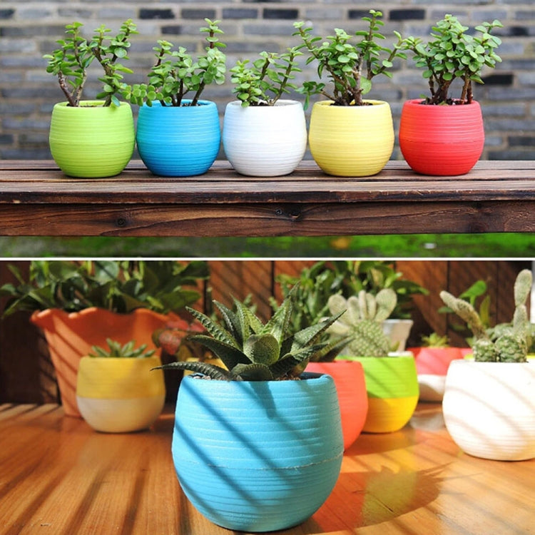 5 PCS Mini Cute Round Home Garden Office Decor Plastic Plant Flower Pots, Size: 7x7cm