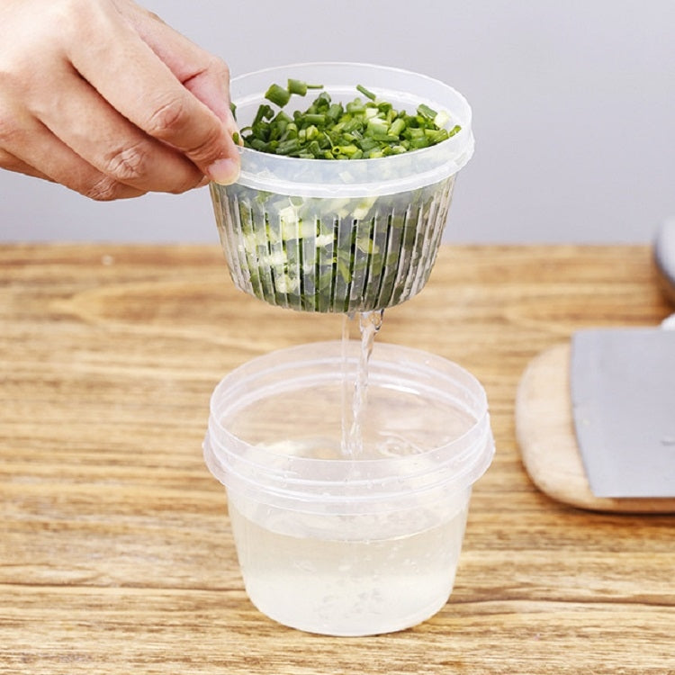 Kitchen Onion Ginger Garlic Fresh Box Refrigerator Drain Fresh Storage Box Plastic Food Sealed Box, Specification:Double Layer