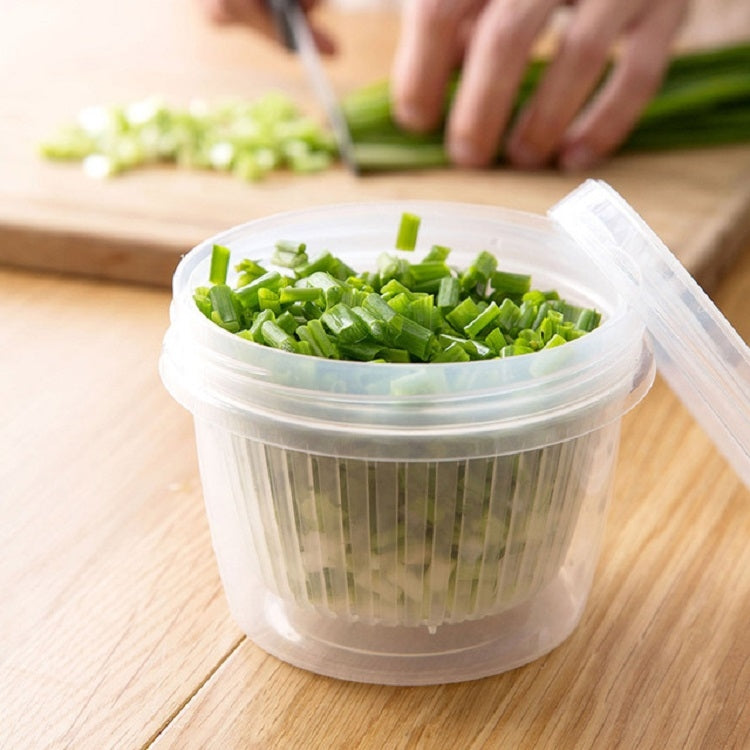 Kitchen Onion Ginger Garlic Fresh Box Refrigerator Drain Fresh Storage Box Plastic Food Sealed Box, Specification:Double Layer