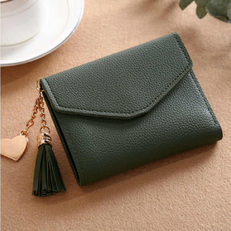 Women Wallet Fringed Pendant Litchi Texture Wallet Card Pack Coin Purse