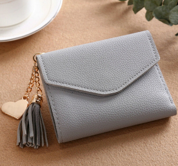 Women Wallet Fringed Pendant Litchi Texture Wallet Card Pack Coin Purse