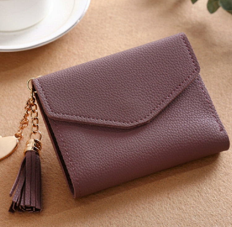 Women Wallet Fringed Pendant Litchi Texture Wallet Card Pack Coin Purse