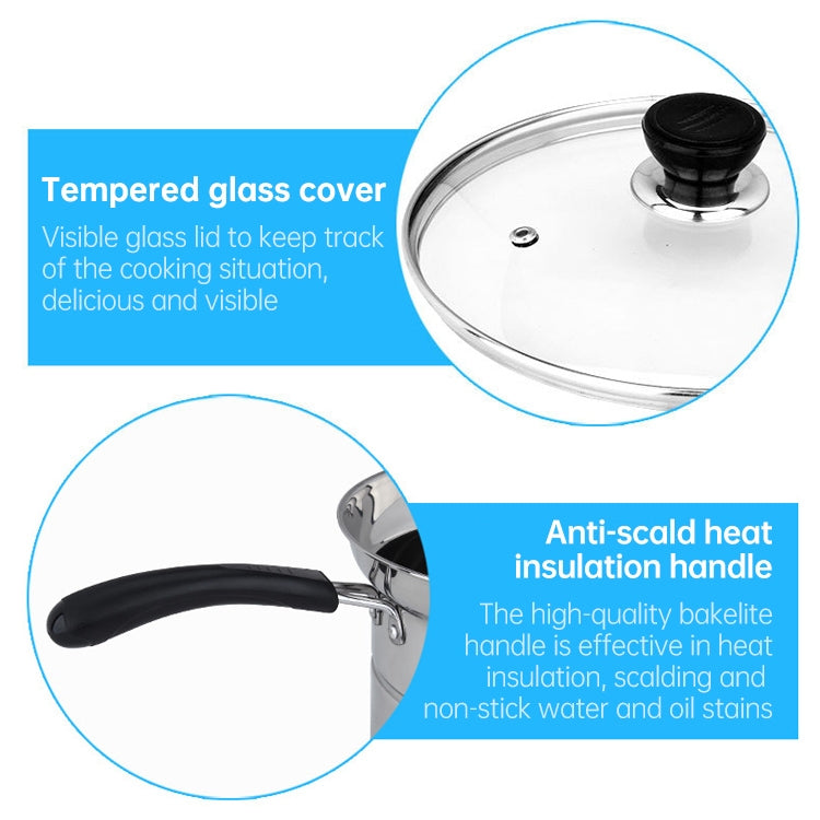 Stainless Steel 22CM Multi-function Deep-fried Cooking Pot Kitchenware Set, Style:Single Bottom