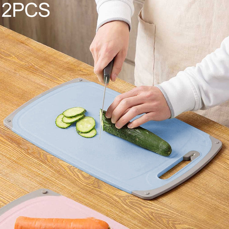 2 PCS Wheat Straw Square Wood Chopping Board Cutting Board