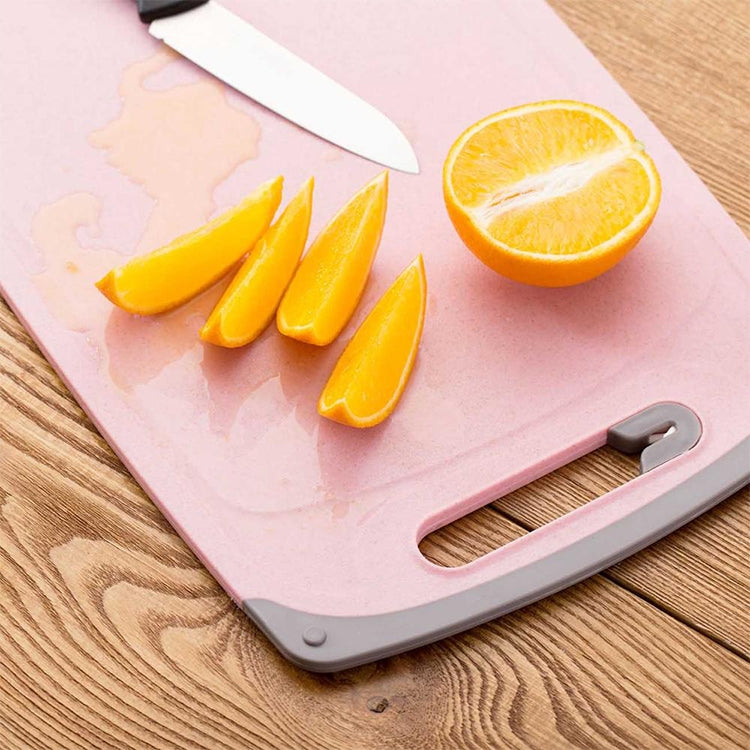 2 PCS Wheat Straw Square Wood Chopping Board Cutting Board