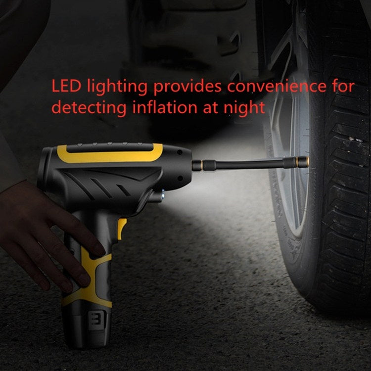 Vehicle-mounted Air Pump With Lamp And Handheld Intelligent Digital Display Charging Air Pump, Style:Wired