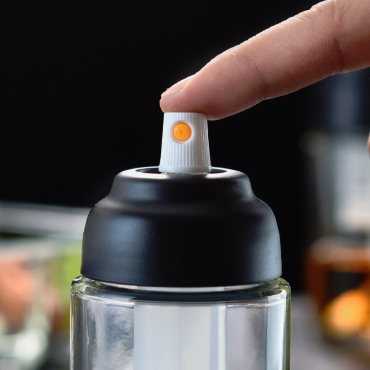 Kitchen Oil Spray Bottle Air Pressure Barbecue Oil Sprayer Glass Oil Control Pot(Black)