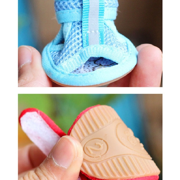 Tendon Bottom Mesh Pet Anti-skid Sandals, Size:2: 4.0x5.0cm