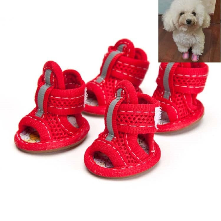 Tendon Bottom Mesh Pet Anti-skid Sandals, Size:3: 4.5x5.5cm