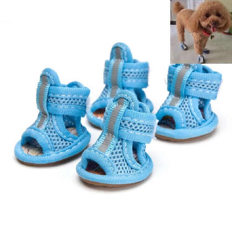 Tendon Bottom Mesh Pet Anti-skid Sandals, Size:3: 4.5x5.5cm
