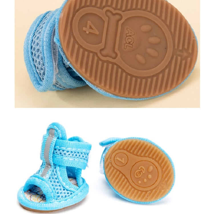 Tendon Bottom Mesh Pet Anti-skid Sandals, Size:3: 4.5x5.5cm