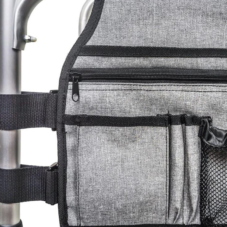 Short Gray Rehabilitation Walker with Zipper Storage Bag
