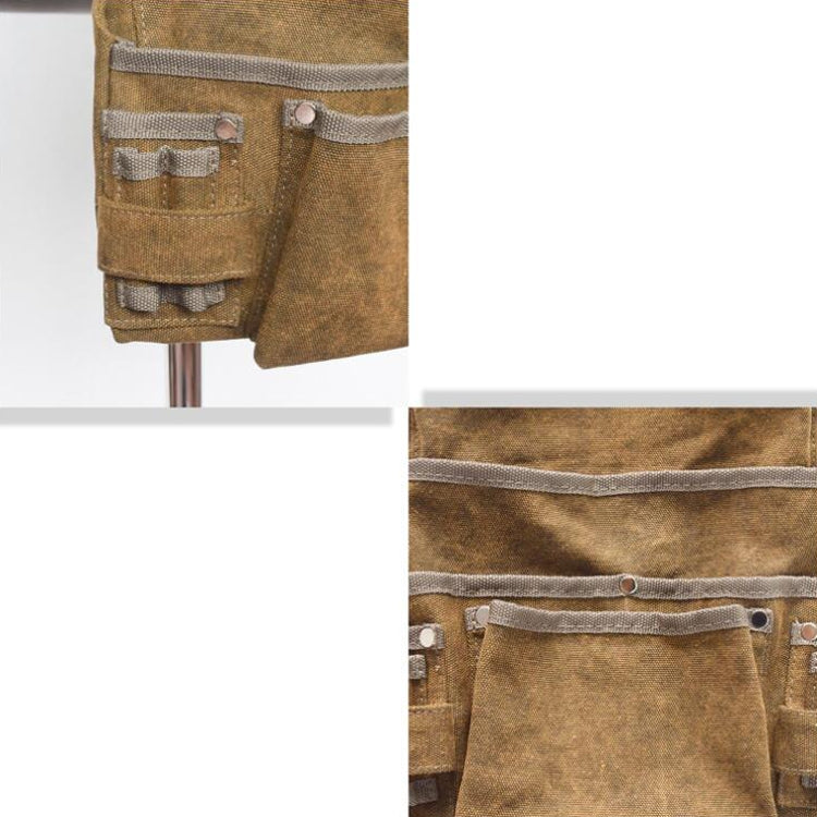 Adjustable Mud Color Canvas Wear-resistant Garden Tool Storage Belt Bag