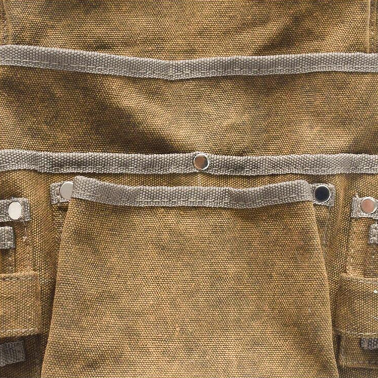 Adjustable Mud Color Canvas Wear-resistant Garden Tool Storage Belt Bag