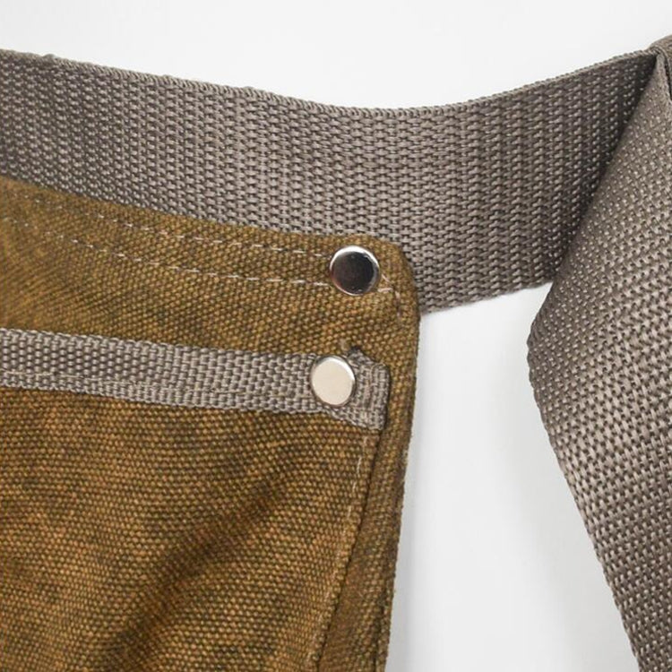 Adjustable Mud Color Canvas Wear-resistant Garden Tool Storage Belt Bag