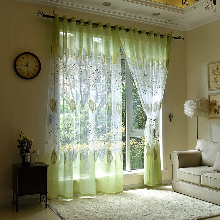 2 PCS Sheer Tulle Window Curtains for Living Room The Bedroom The Kitchen, Size:1mX2.5m (Four Claw Hook)(Green)