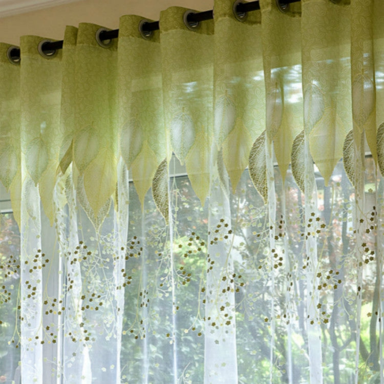 2 PCS Sheer Tulle Window Curtains for Living Room The Bedroom The Kitchen, Size:1mX2.5m (Four Claw Hook)(Green)