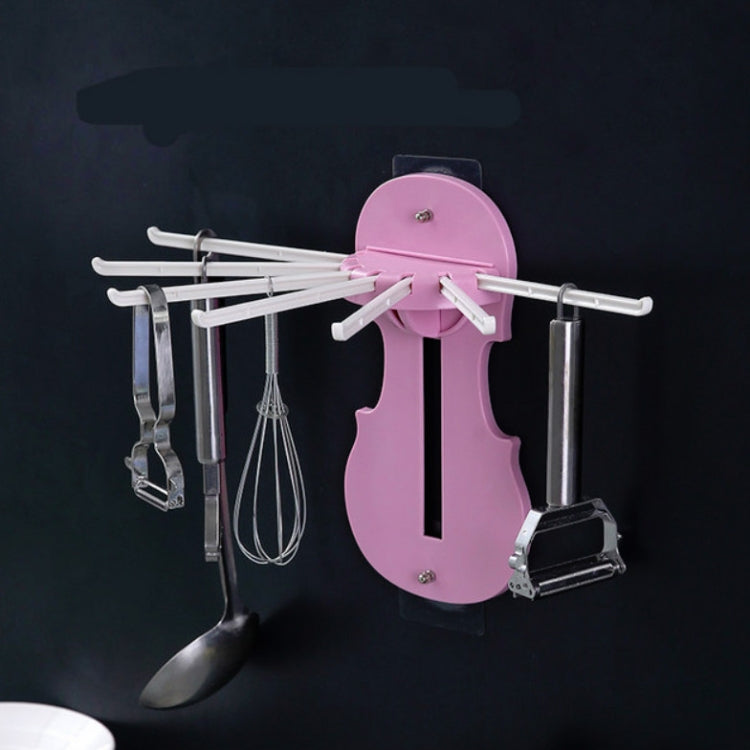 2 PCS Household Multi-function Punch-free Seven-in-one Pull-out Toilet Pendant Random Color Delivery(Pink)
