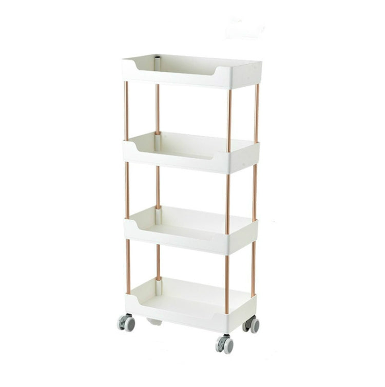 Rack Trolley Narrow Section Floor Multi-layer Book Storage Rack, Style:Four Layers