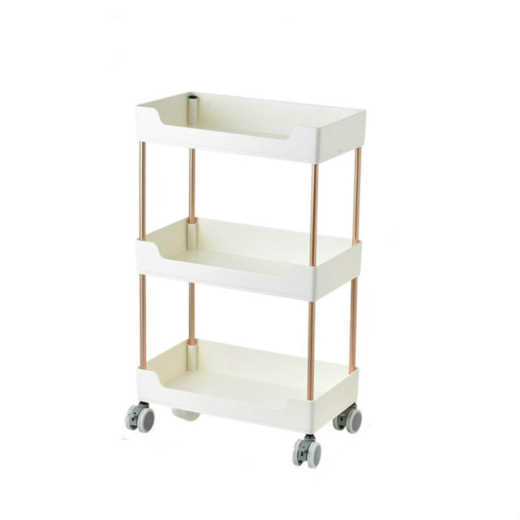 Rack Trolley Narrow Section Floor Multi-layer Book Storage Rack, Style:Three Layers