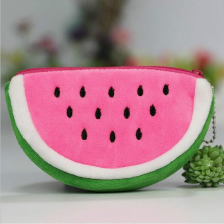 6 PCS Embroidered Plush Fruit Bag Coin Purse Coin Bag Card Bag Children Wallet