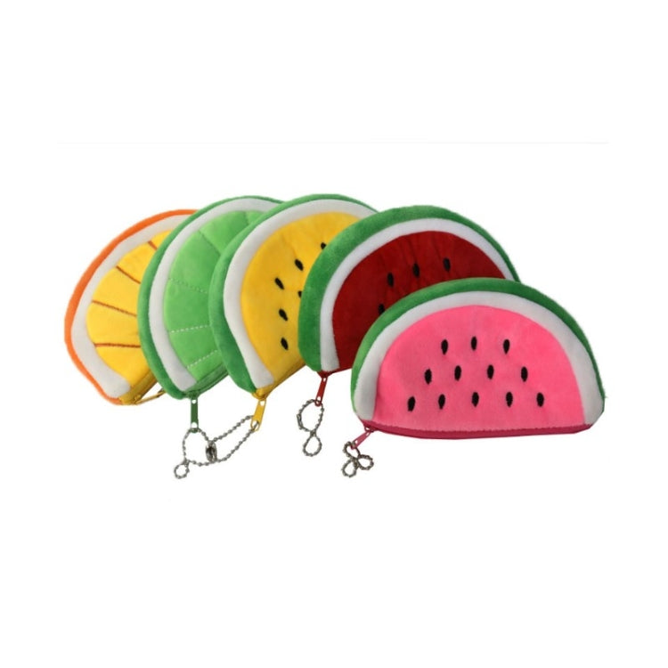6 PCS Embroidered Plush Fruit Bag Coin Purse Coin Bag Card Bag Children Wallet