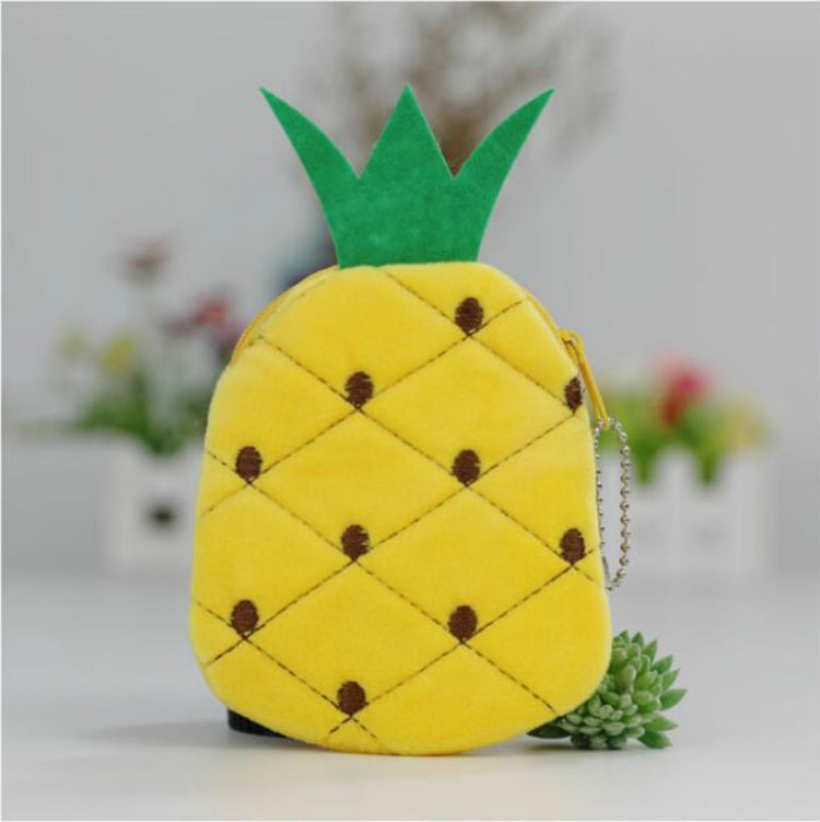 6 PCS Embroidered Plush Fruit Bag Coin Purse Coin Bag Card Bag Children Wallet