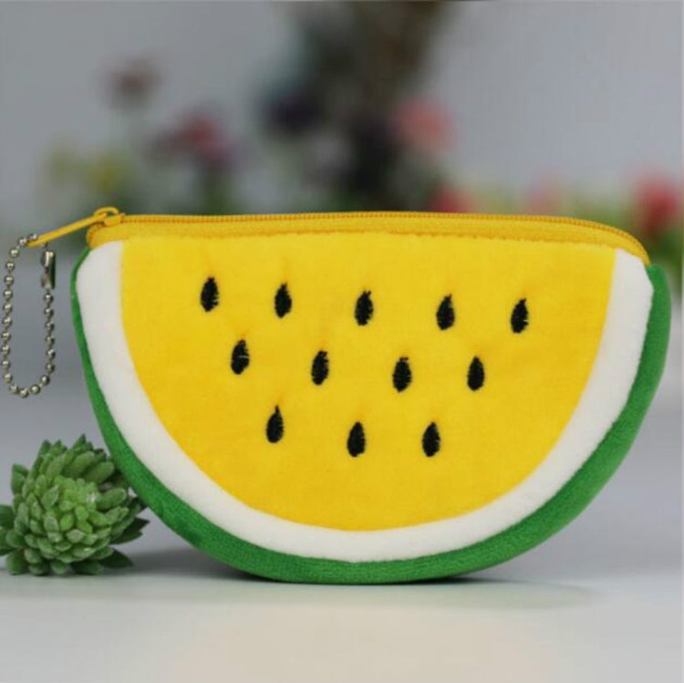 6 PCS Embroidered Plush Fruit Bag Coin Purse Coin Bag Card Bag Children Wallet