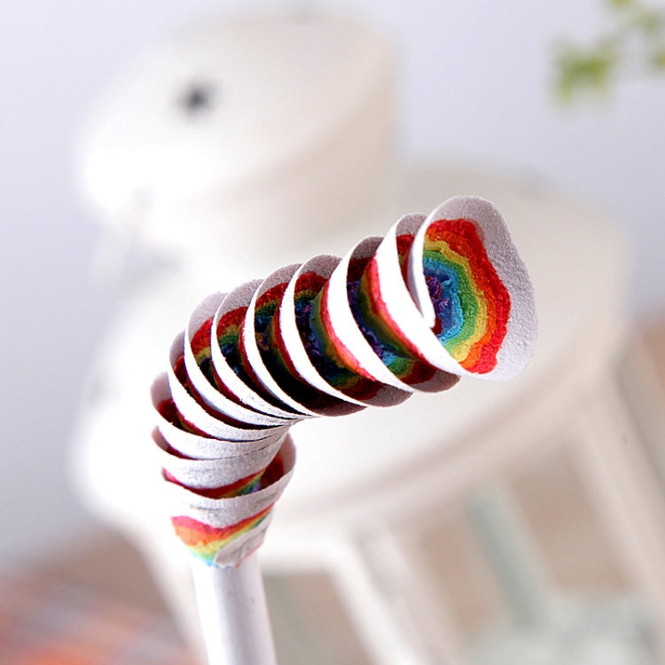 12 PCS Rainbow HB Environmental Pencil Paper Rod Pen