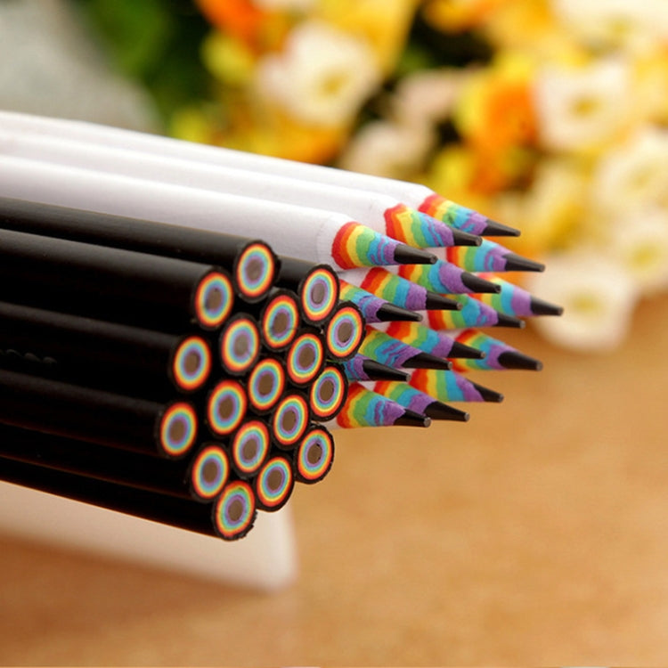12 PCS Rainbow HB Environmental Pencil Paper Rod Pen