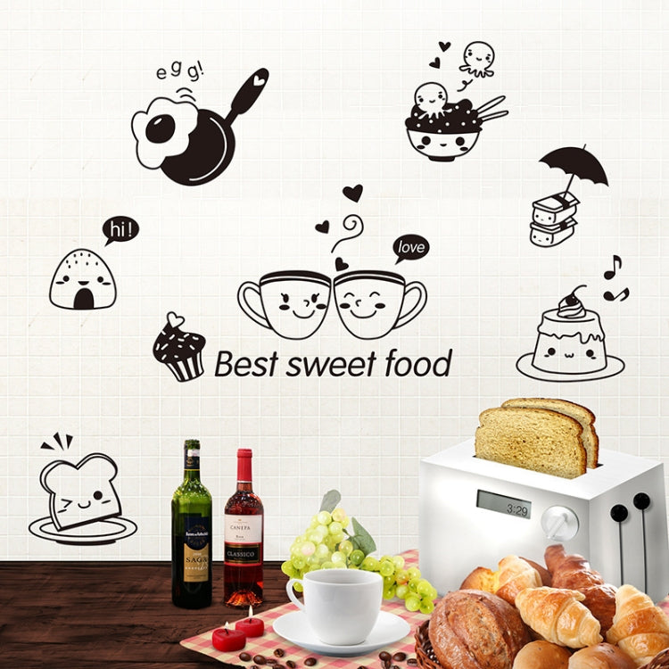 Kitchen Wall Stickers Coffee Sweet Food DIY Wall Art Decal Decoration, Size:40X20cm