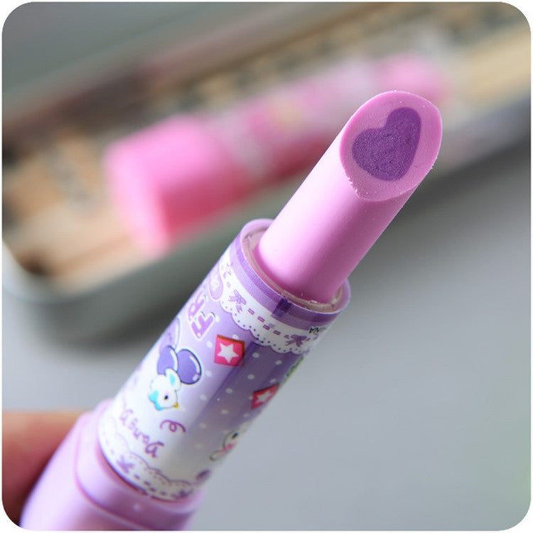10 PCS Creative Lipstick Styling Eraser Random Pattern Delivery