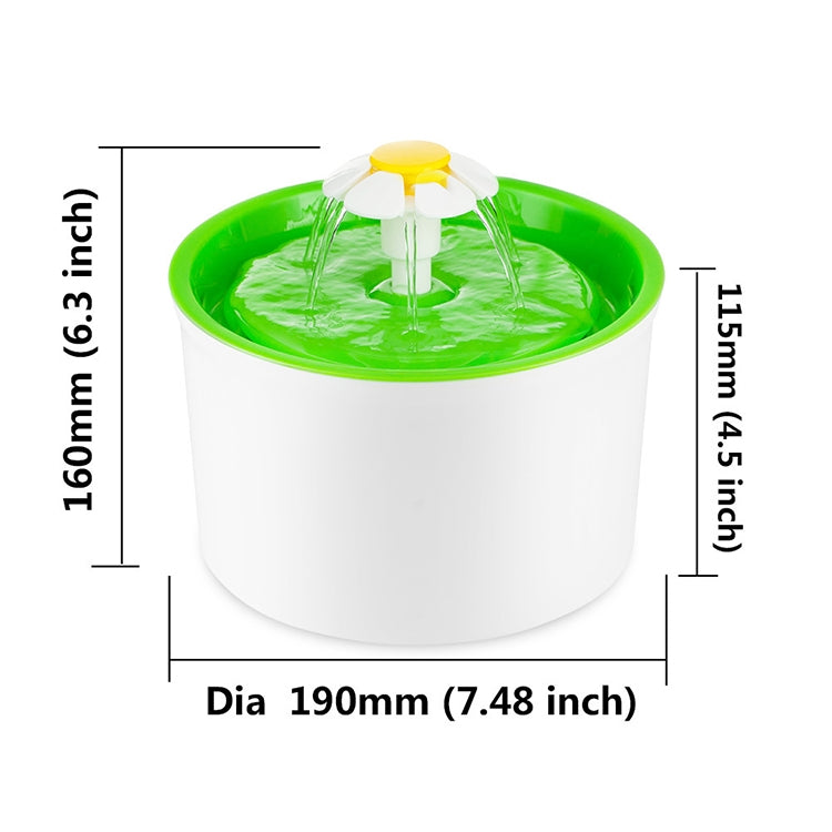 1.6L Automatic Electric Water Fountain Dog Cat Pet Drinker Bowl Drinking Fountain Dispenser, EU Plug