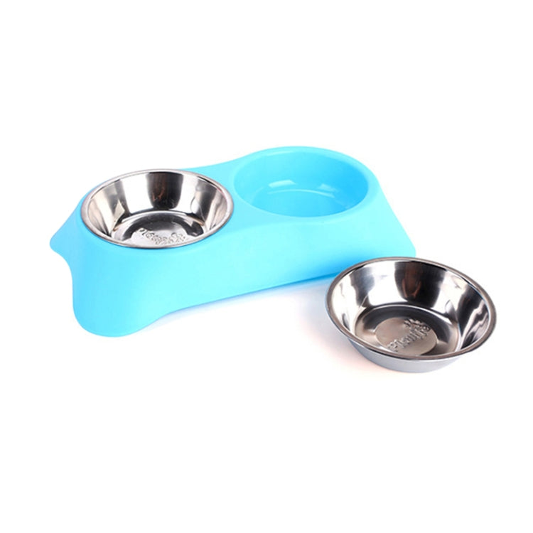 40286 Stainless Steel Non-slip Dual-use Pet Dog Bowl Cat Food Bowl Double Bowl, Size:S