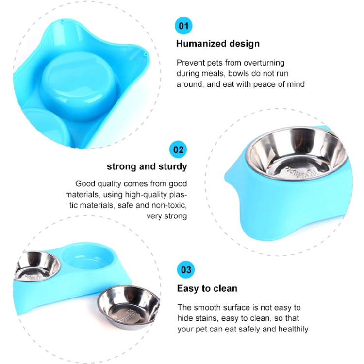 40286 Stainless Steel Non-slip Dual-use Pet Dog Bowl Cat Food Bowl Double Bowl, Size:S
