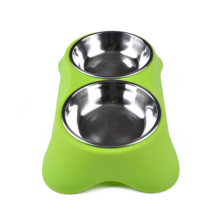 40286 Stainless Steel Non-slip Dual-use Pet Dog Bowl Cat Food Bowl Double Bowl, Size:L