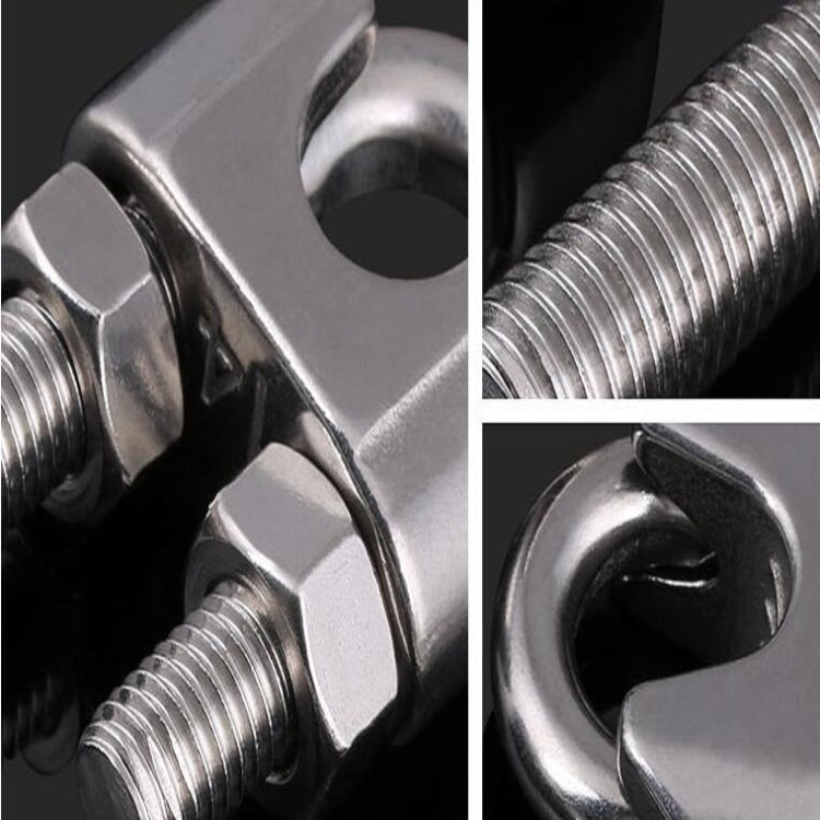 2 PCS Stainless Steel Clip U-shaped Wire Rope Card Head Rope Wire Rope Rolling Head Buckle, Specification:M8