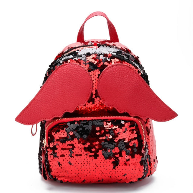 Brilliant Sequins Shoulder Bag Angel Wing Shape Bag