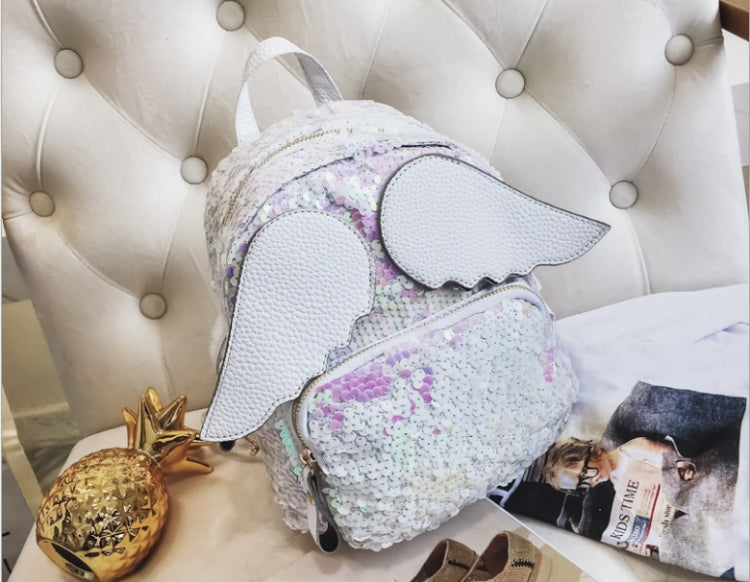 Brilliant Sequins Shoulder Bag Angel Wing Shape Bag