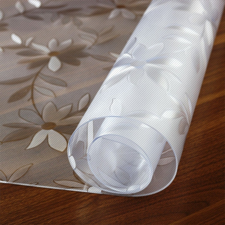 Waterproof Oilproof PVC Placemat Soft Glass Tablecloth Tea Table Mat,Size:40x240cm