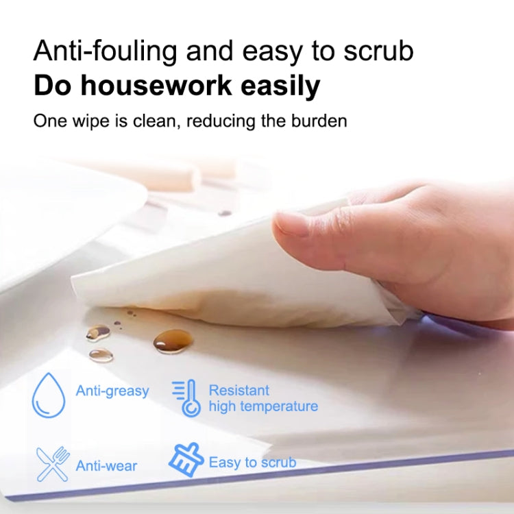 Waterproof Oilproof PVC Placemat Soft Glass Tablecloth Tea Table Mat,Size:60x160cm