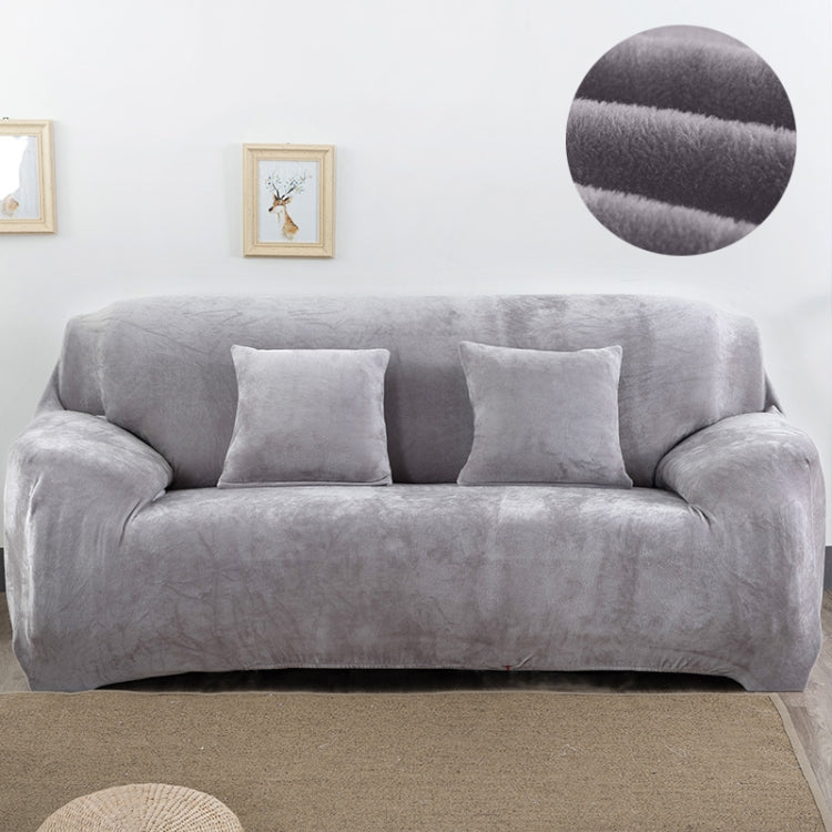 Plush Fabric Sofa Cover Thick Slipcover Couch Elastic Sofa Covers Not Include Pillow Case, Specification:3 seat 190-230cm