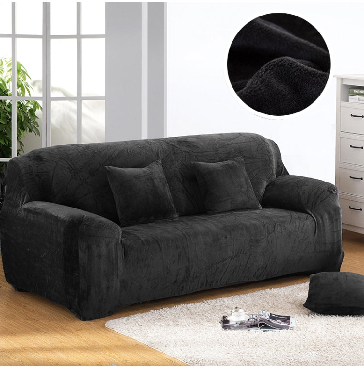 Plush Fabric Sofa Cover Thick Slipcover Couch Elastic Sofa Covers Not Include Pillow Case, Specification:4 seat 230-300cm